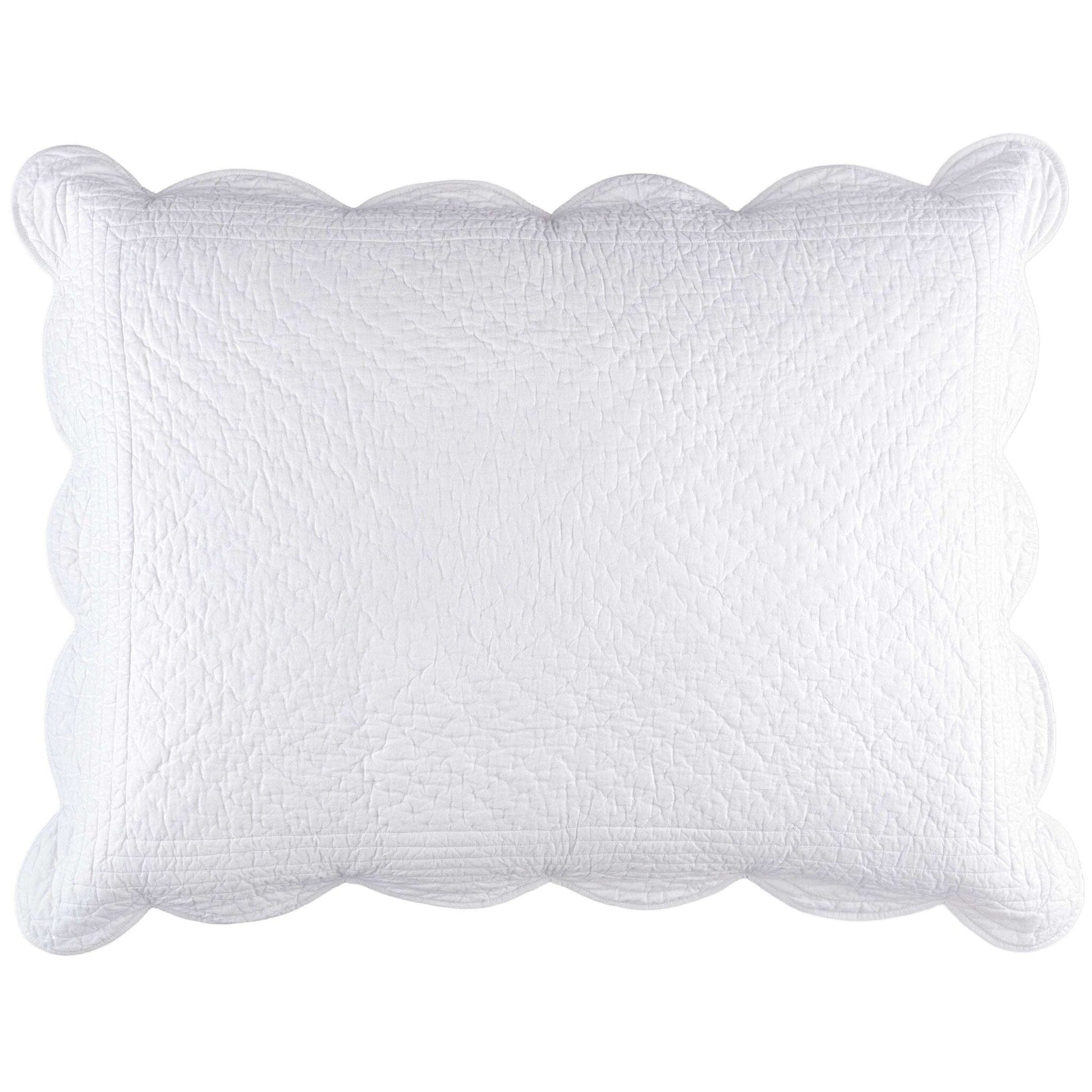 Power Shake Scallop White Quilted Sham Quilted Sham 