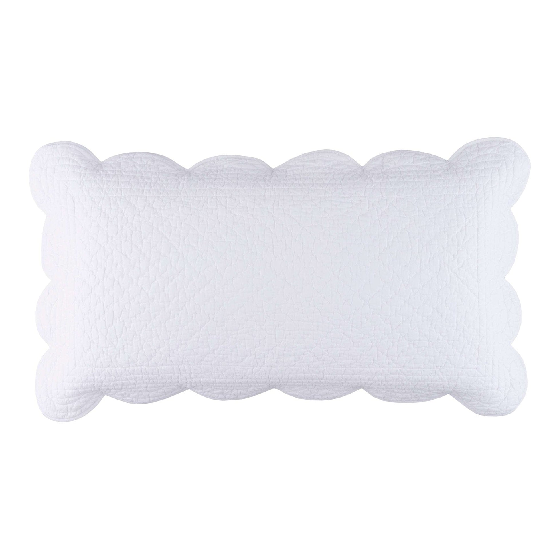 Power Shake Scallop White Quilted Sham Quilted Sham 