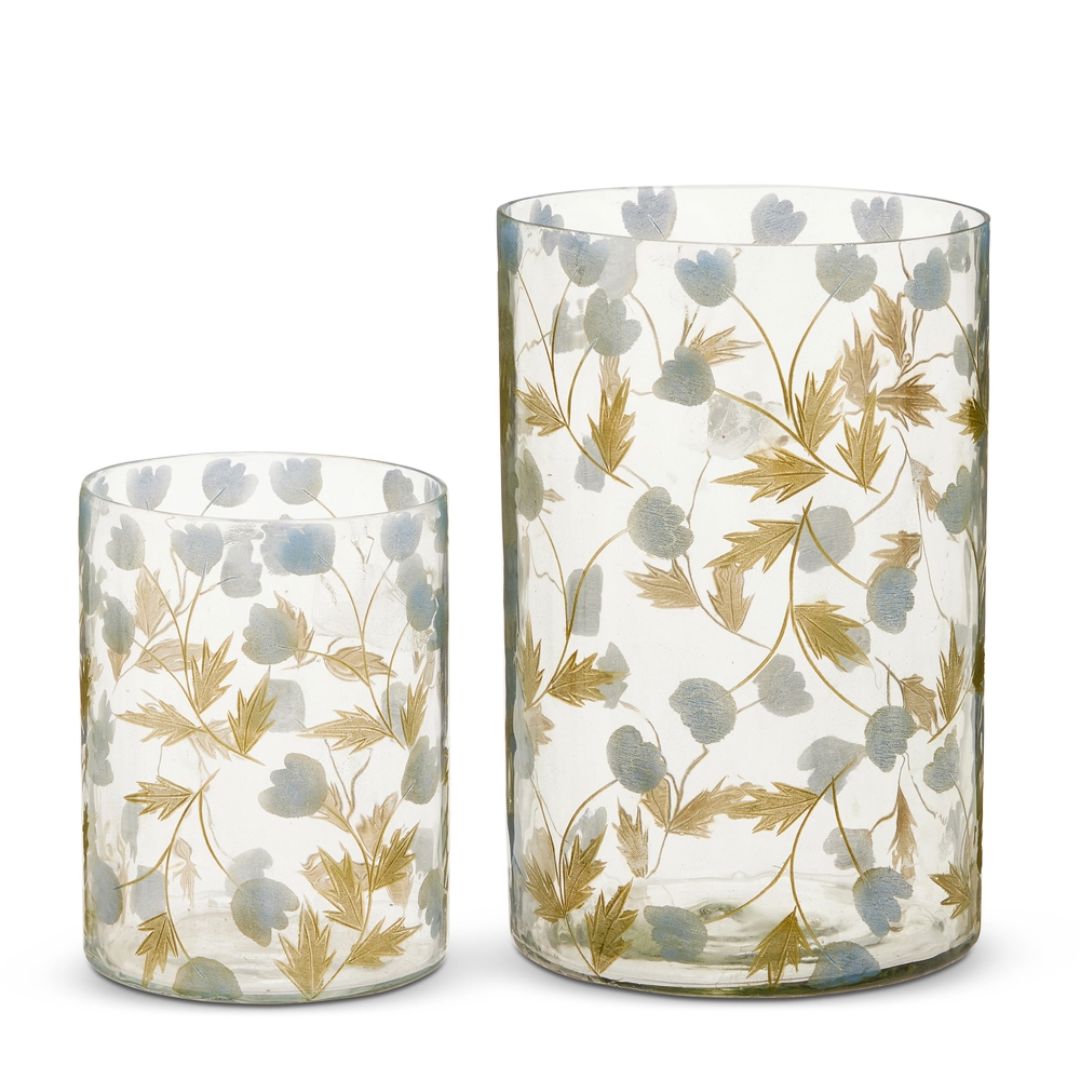 Pressed Delphinium Glass Vase Objects & Accents 