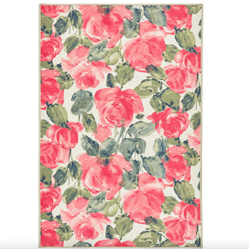 Pretty Peonies Multi Machine Washable Rug WASHABLE 