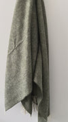 Herringbone Pure British Wool Throw - Green