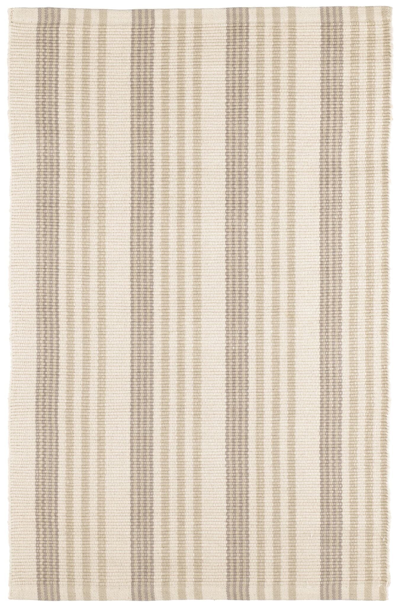 Putney Stripe Ivory Handwoven Cotton Rug Rugs 