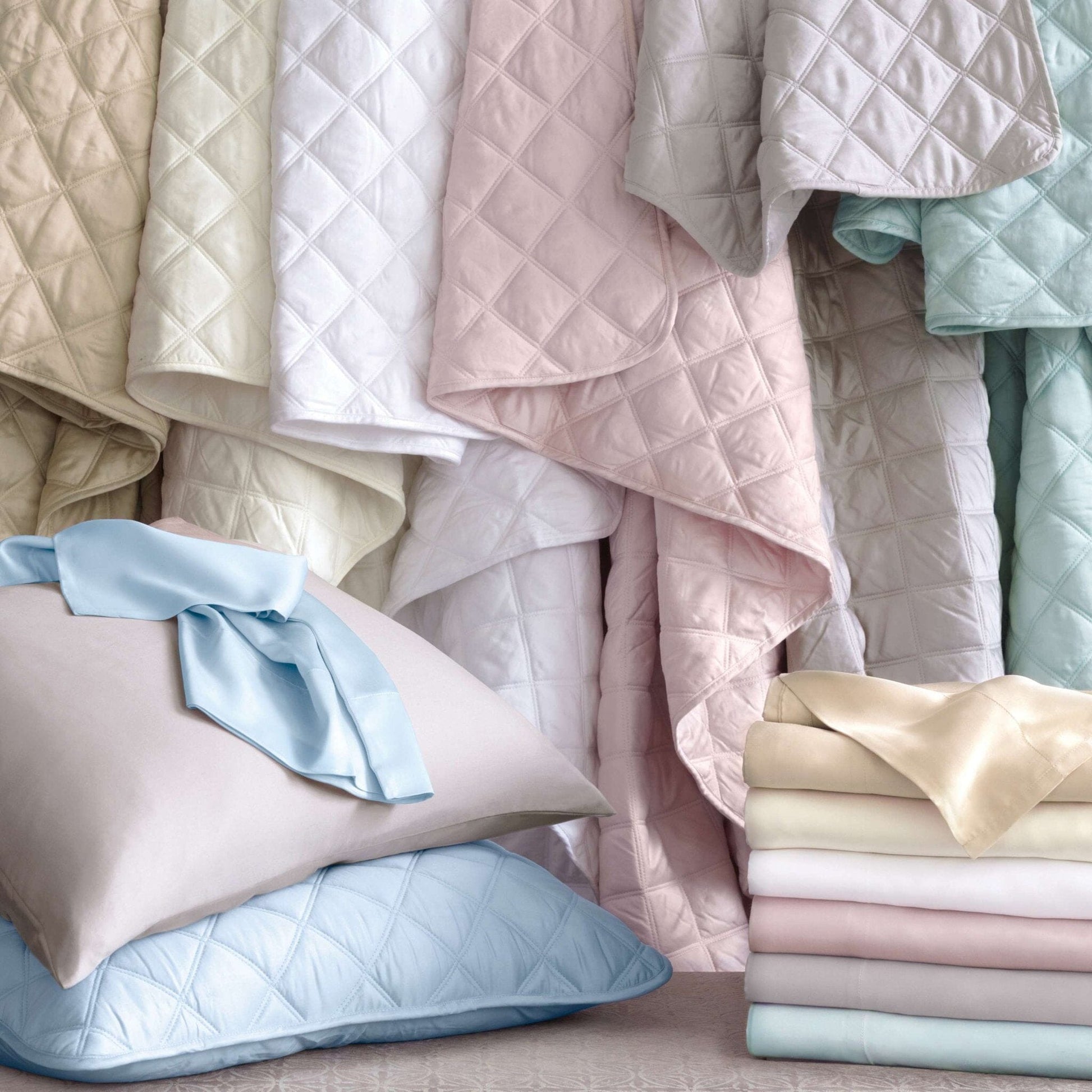 Quilted Silken Solid Grey Coverlet Coverlet 