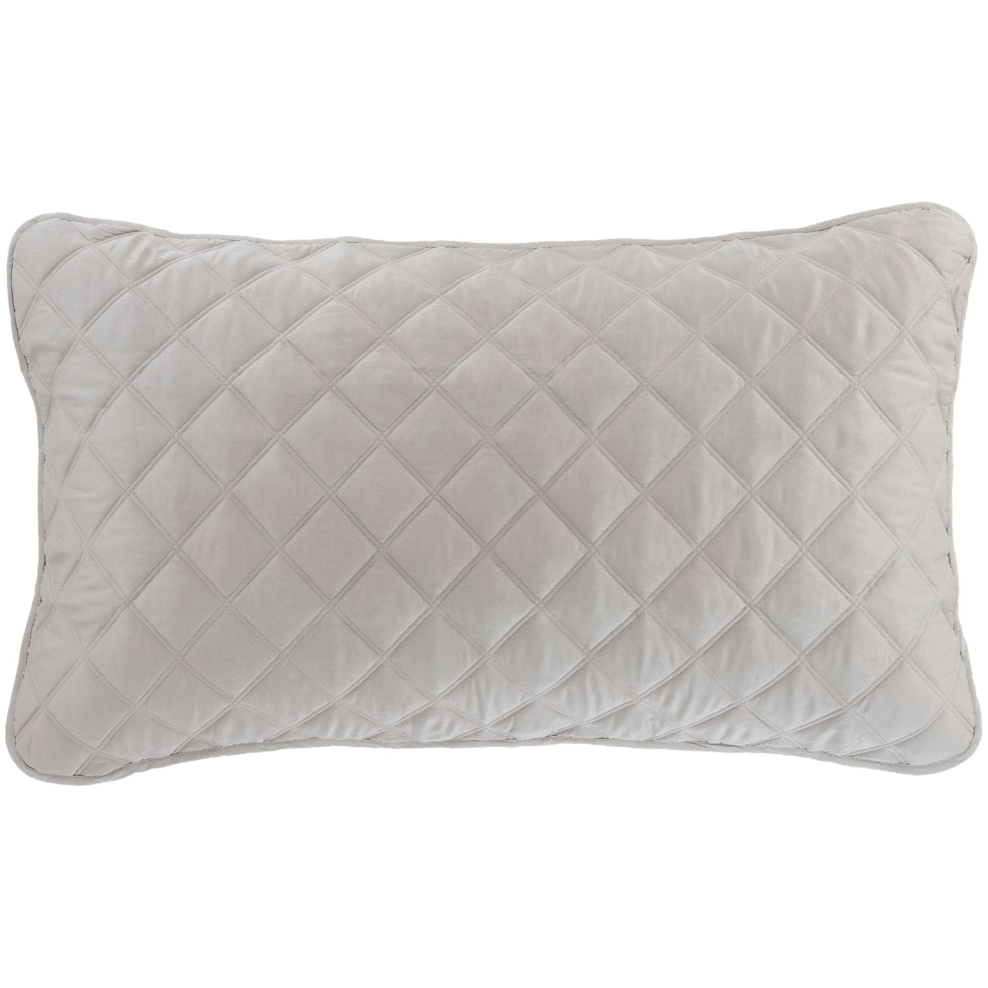 Quilted Silken Solid Grey Sham Coverlet Sham 