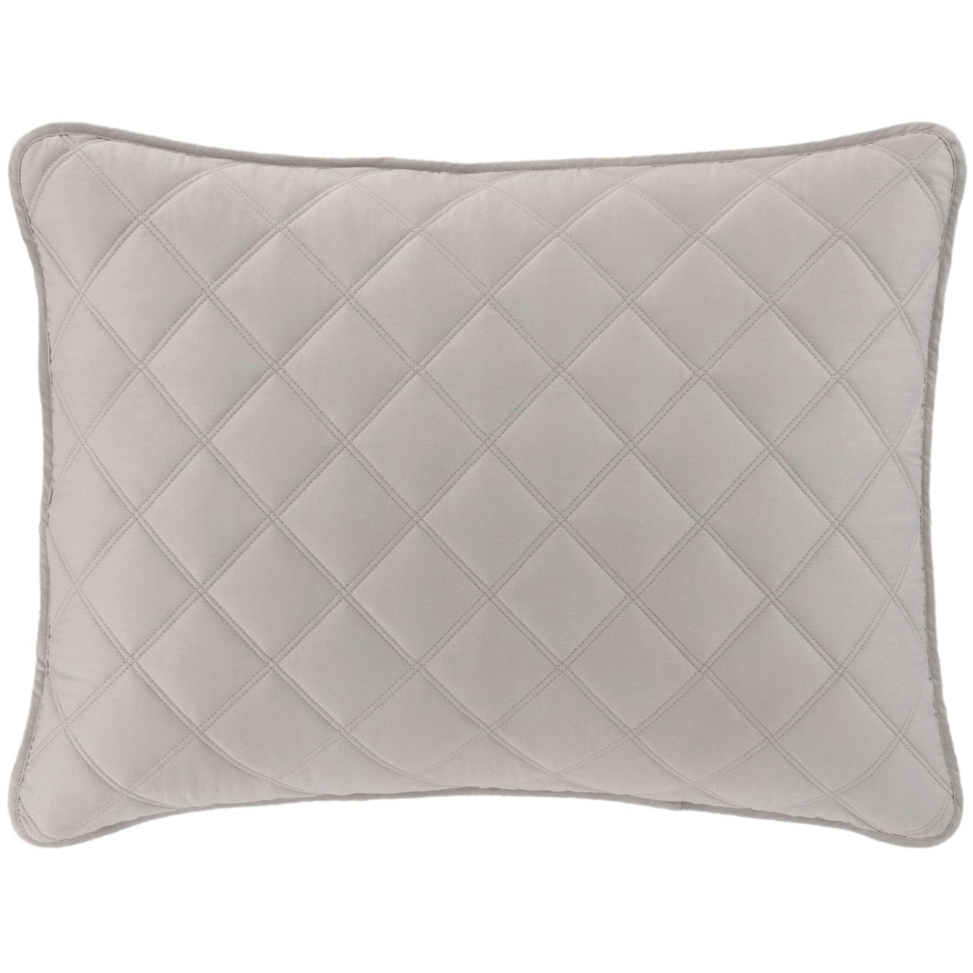 Quilted Silken Solid Grey Sham Coverlet Sham 