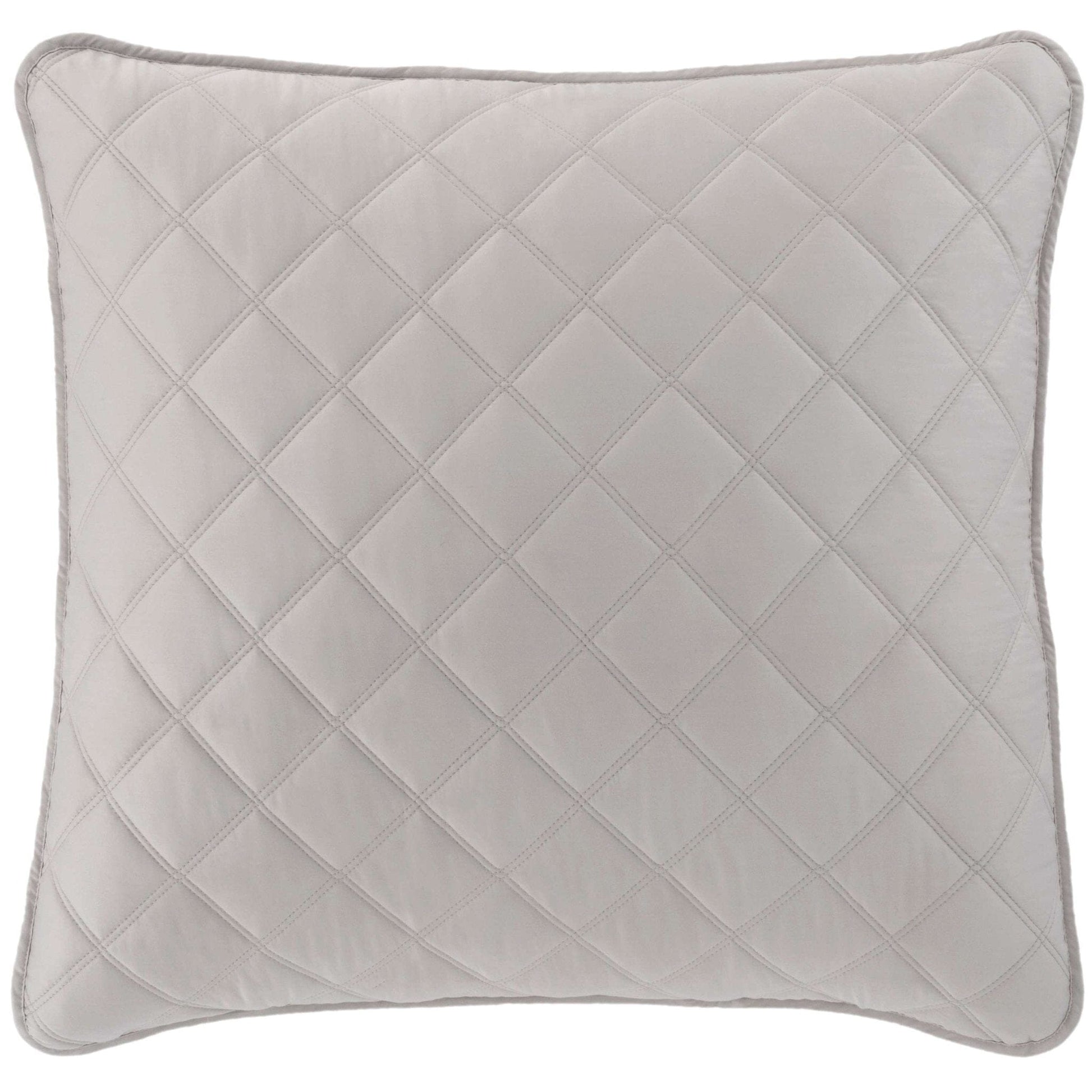 Quilted Silken Solid Grey Sham Coverlet Sham 