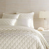 Quilted Silken Solid Ivory Coverlet Coverlet 
