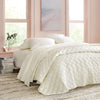 Quilted Silken Solid Ivory Sham Coverlet Sham 