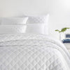 Quilted Silken Solid White Coverlet Coverlet 