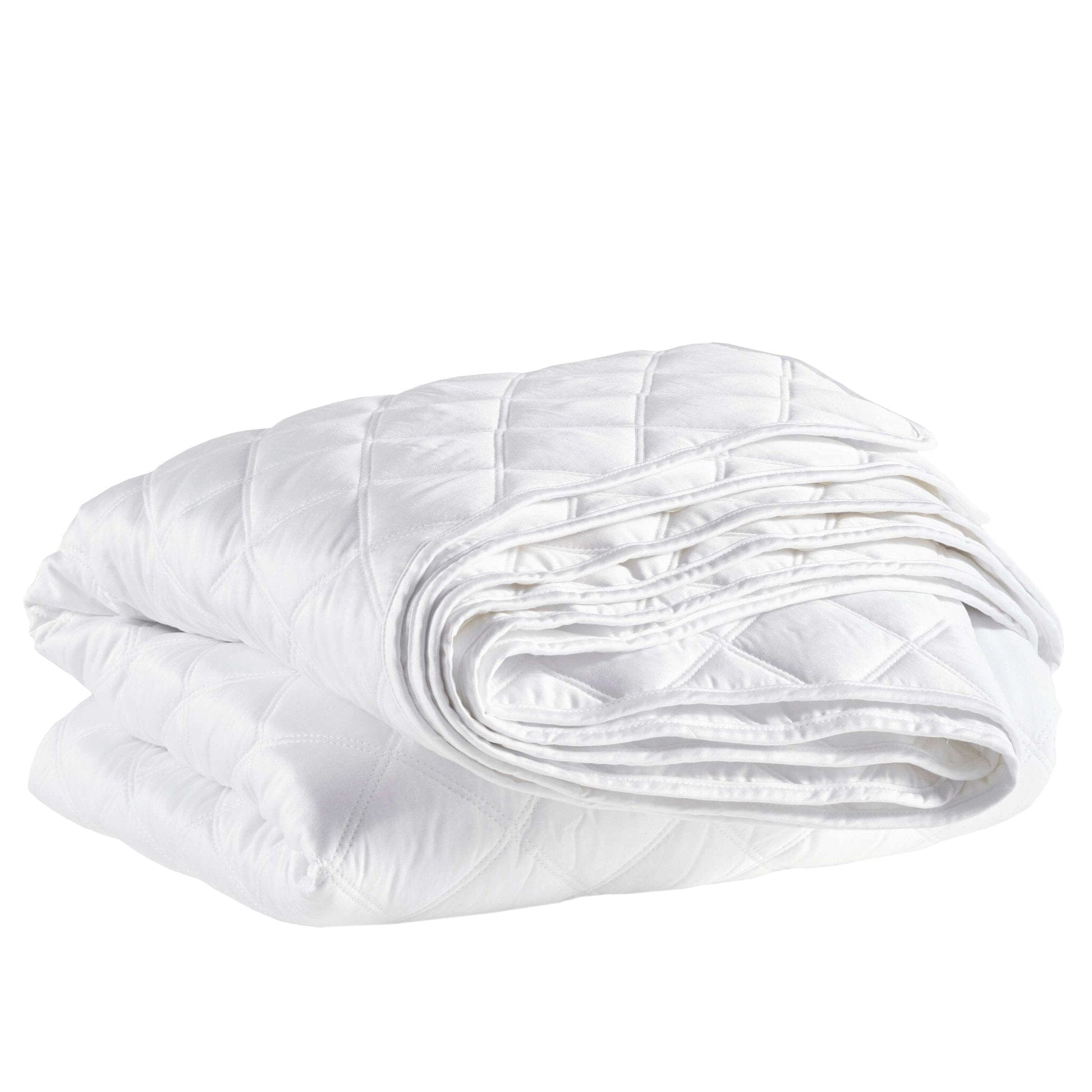 Quilted Silken Solid White Coverlet Coverlet 