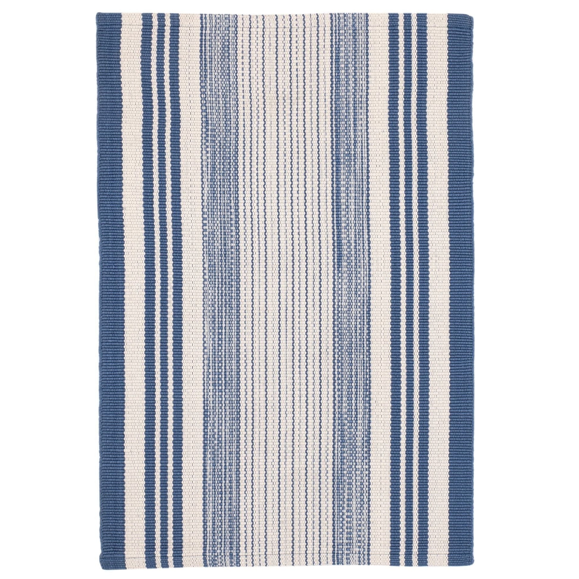 Quincy Stripe Denim Handwoven Indoor/Outdoor Rug RUGS 