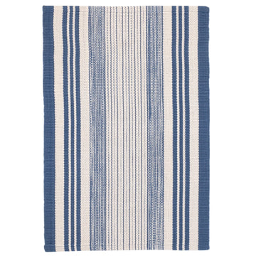 Quincy Stripe Denim Handwoven Indoor/Outdoor Rug RUGS 