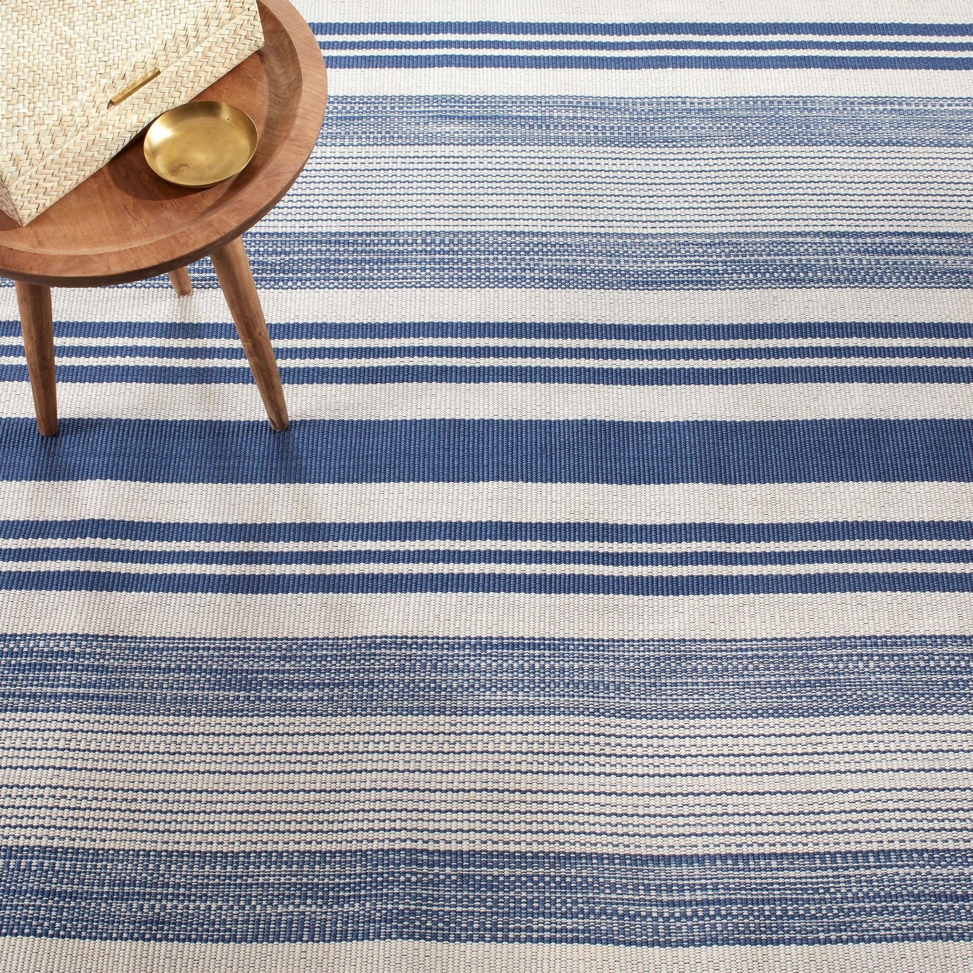 Quincy Stripe Denim Handwoven Indoor/Outdoor Rug RUGS 