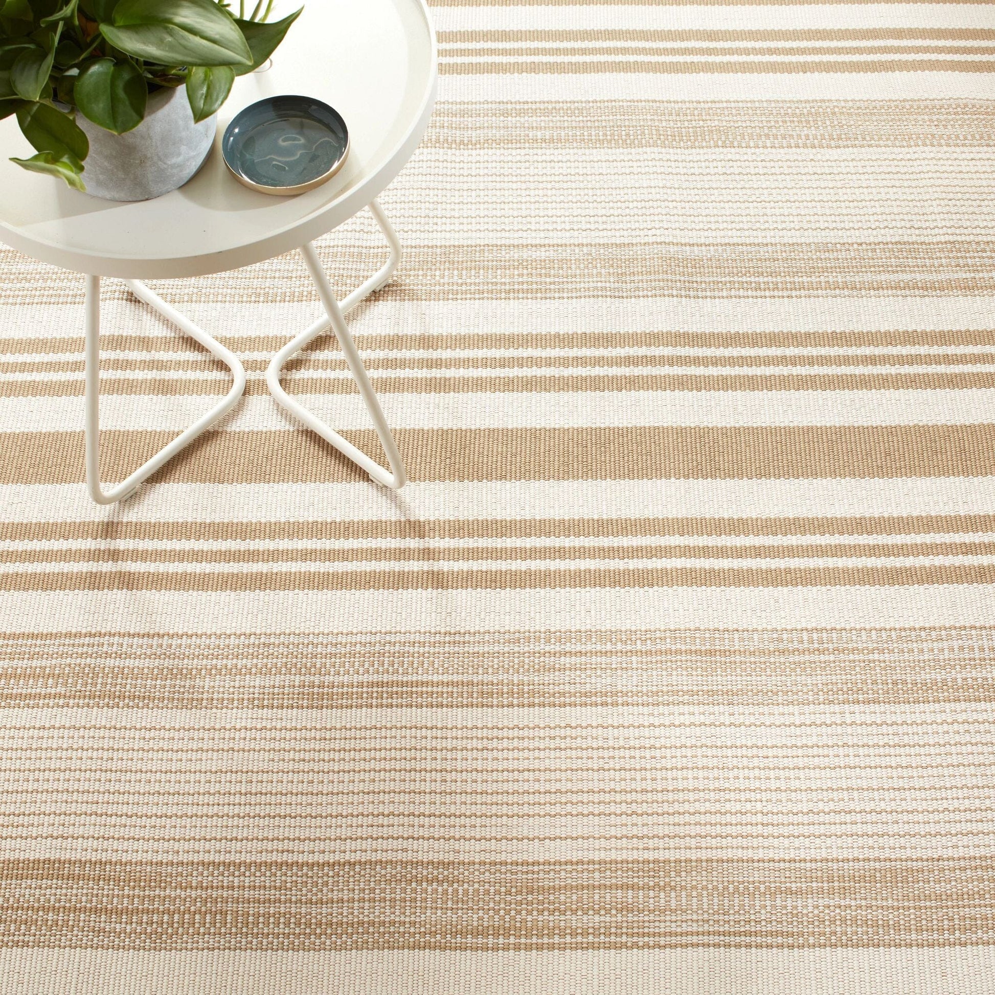 Quincy Stripe Khaki Handwoven Indoor/Outdoor Rug RUGS 