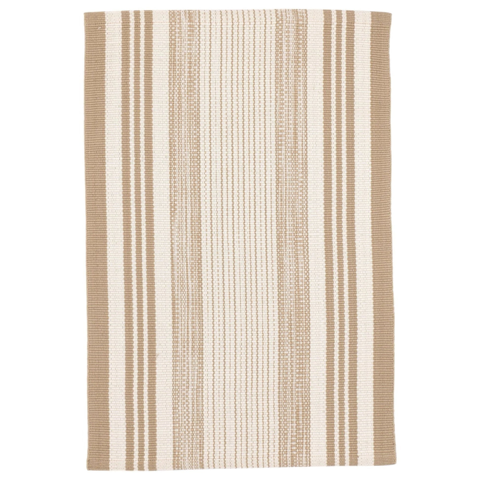 Quincy Stripe Khaki Handwoven Indoor/Outdoor Rug 8x10 RUGS 