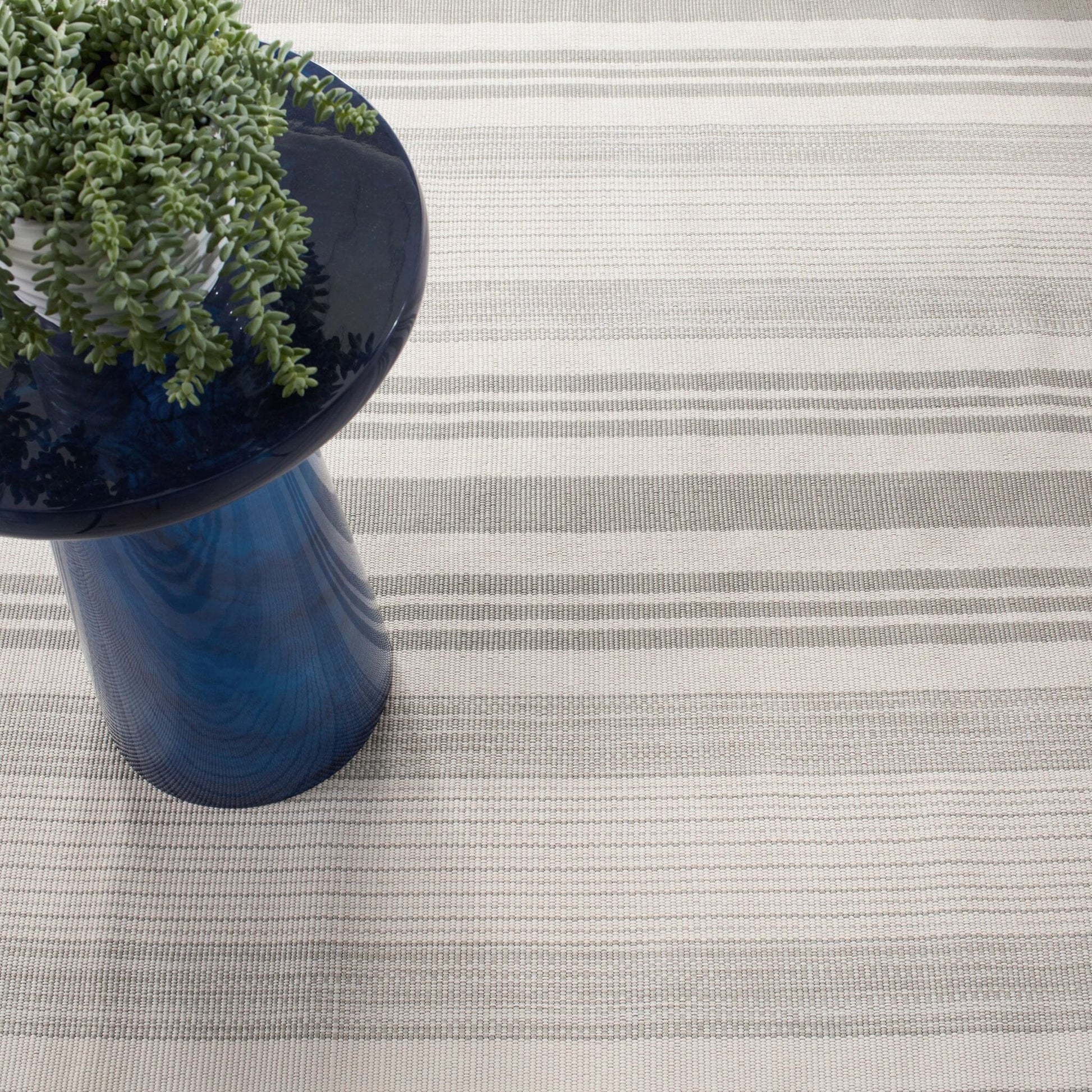 Quincy Stripe Platinum Handwoven Indoor/Outdoor Rug RUGS 