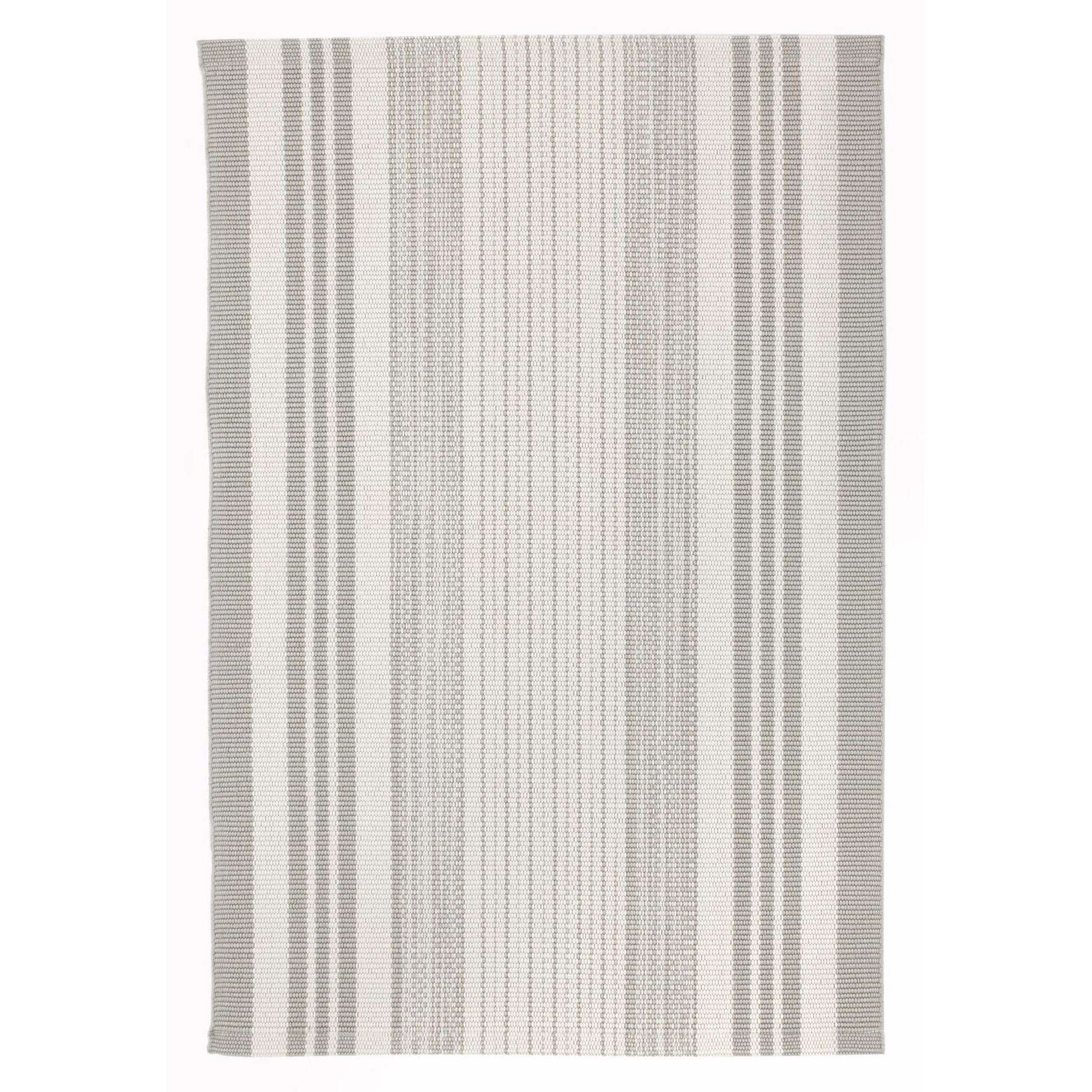 Quincy Stripe Platinum Handwoven Indoor/Outdoor Rug RUGS 