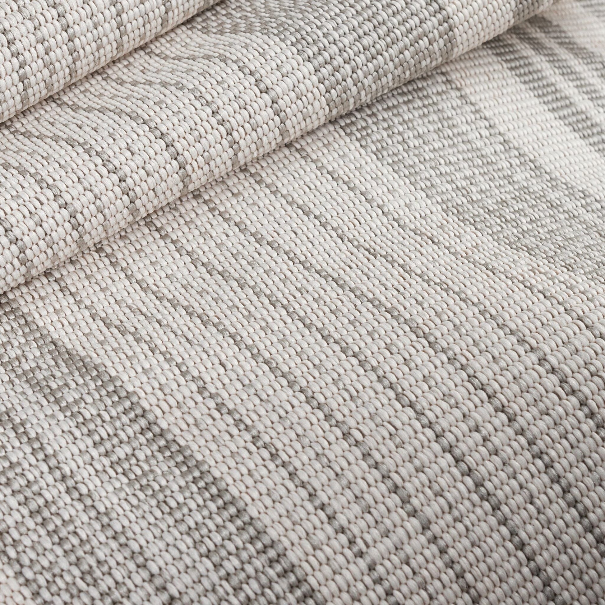 Quincy Stripe Platinum Handwoven Indoor/Outdoor Rug RUGS 