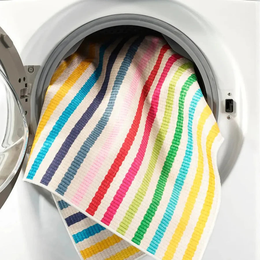 Rainbow Stripe Multi Machine Washable Rug WASHABLE 