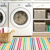 Rainbow Stripe Multi Machine Washable Rug WASHABLE 