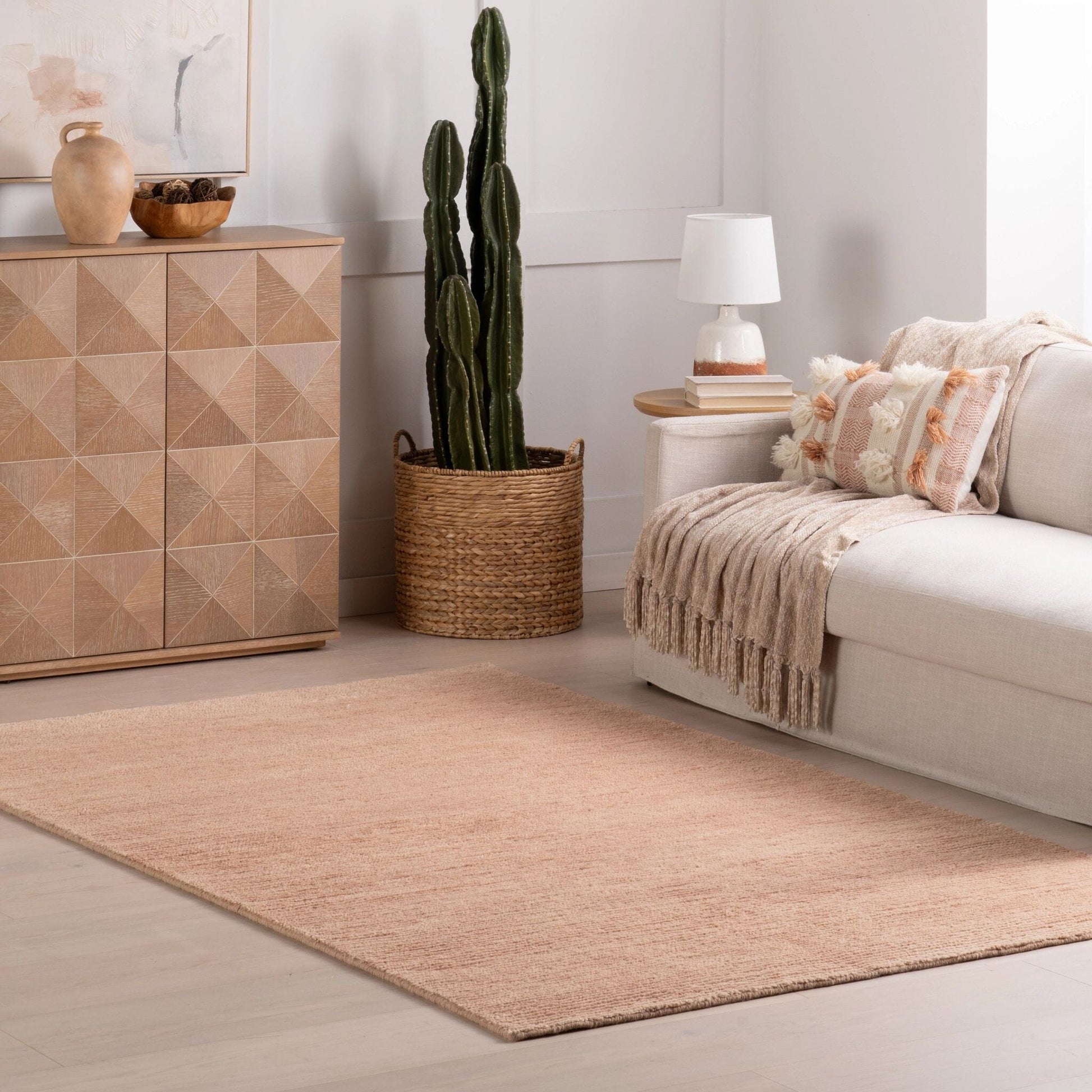 Ramsey Rose Quartz Hand Knotted Wool Rug Rugs 