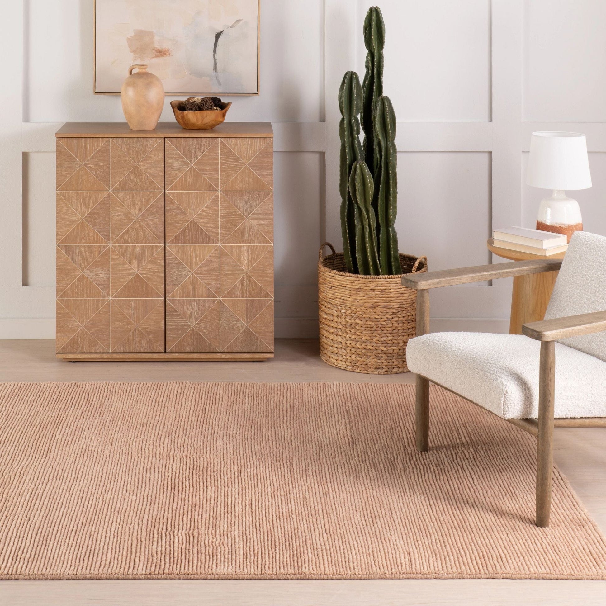 Ramsey Rose Quartz Hand Knotted Wool Rug Rugs 