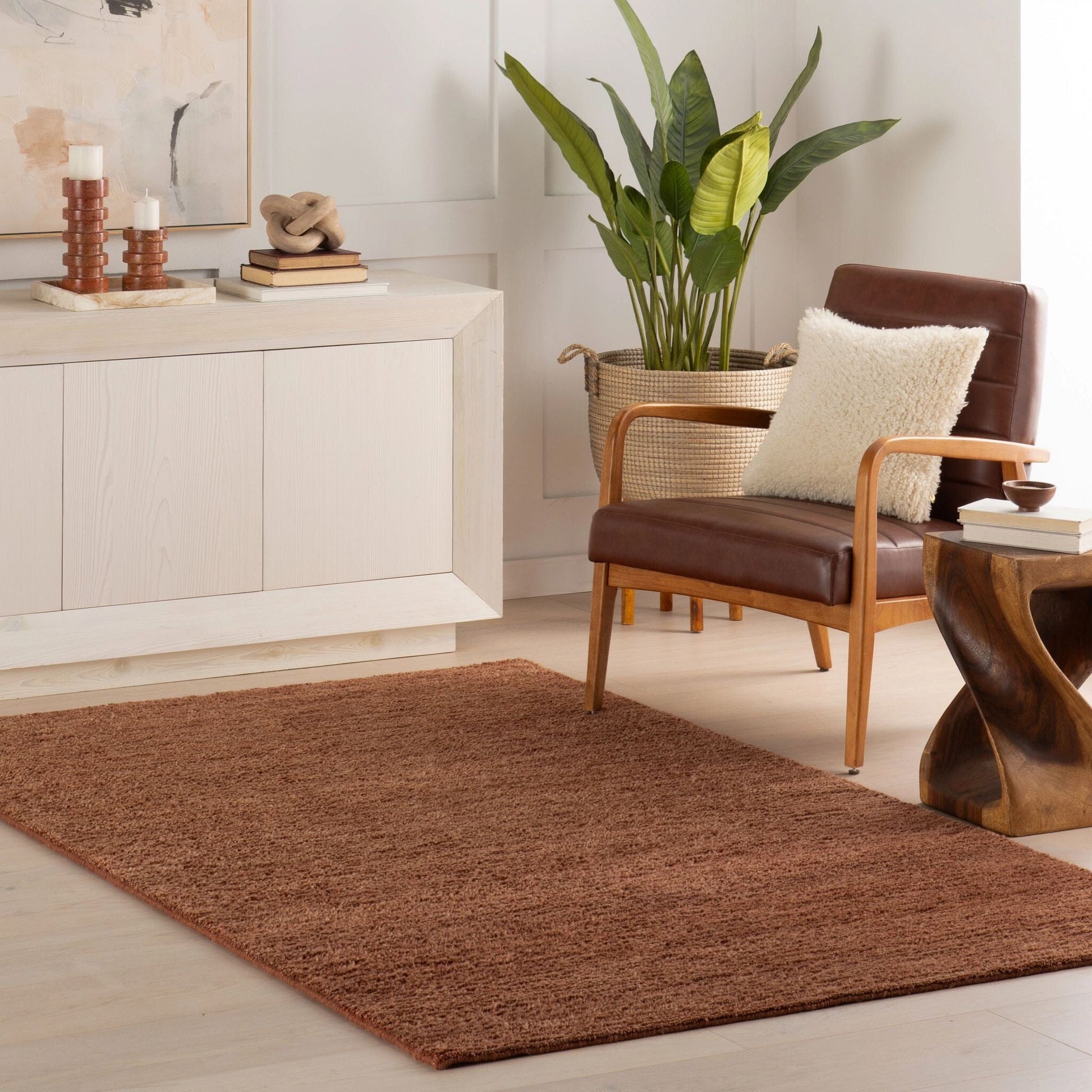 Ramsey Rust Hand Knotted Wool Rug Rugs 