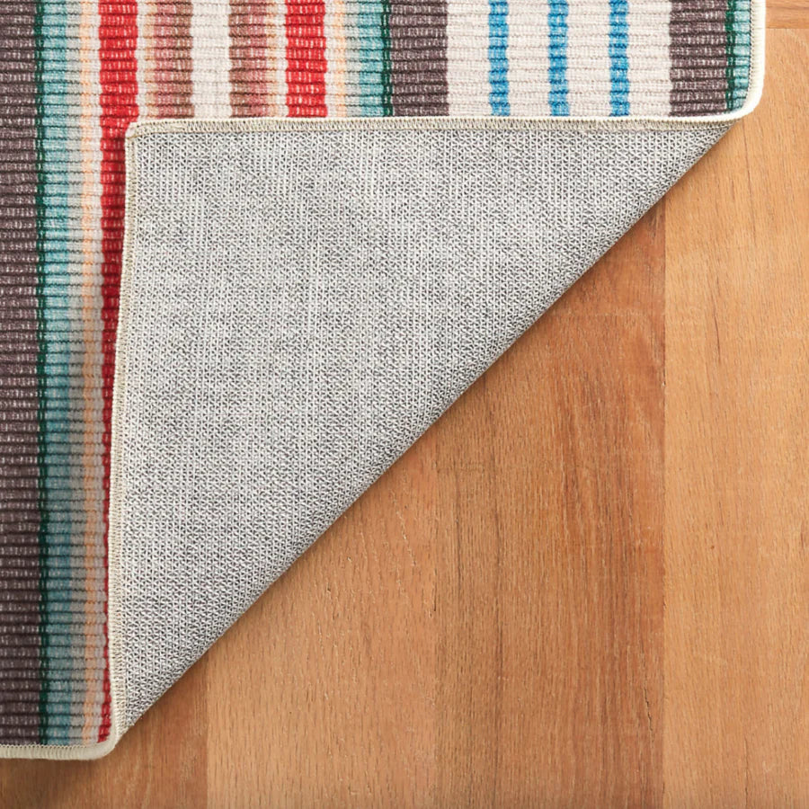 Ranch Stripe Multi Machine Washable Rug WASHABLE 
