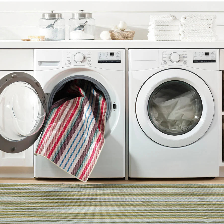 Ranch Stripe Multi Machine Washable Rug WASHABLE 