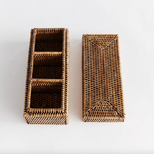 Rattan Lidded Box Objects & Accents 
