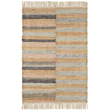 Ravel Stripe Blue Handwoven Wool Rug Rugs 