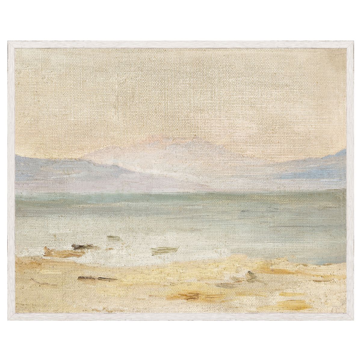 Raw Canvas Series- Coastline Framed Art Glass Framed 