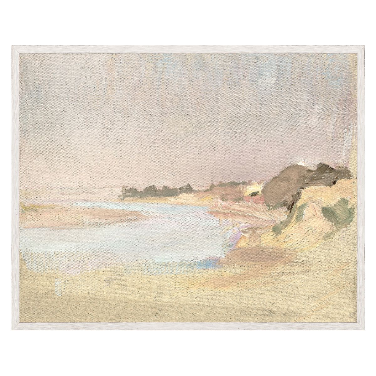 Raw Canvas Series- On the River Framed Art Glass Framed 