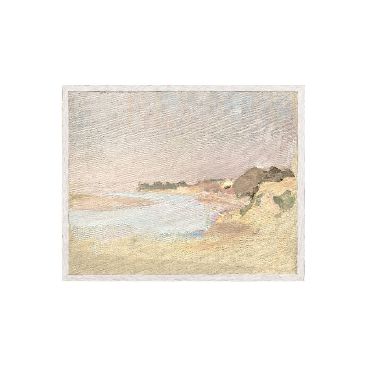 Raw Canvas Series- On the River Framed Art Canvas on Board- Medium 