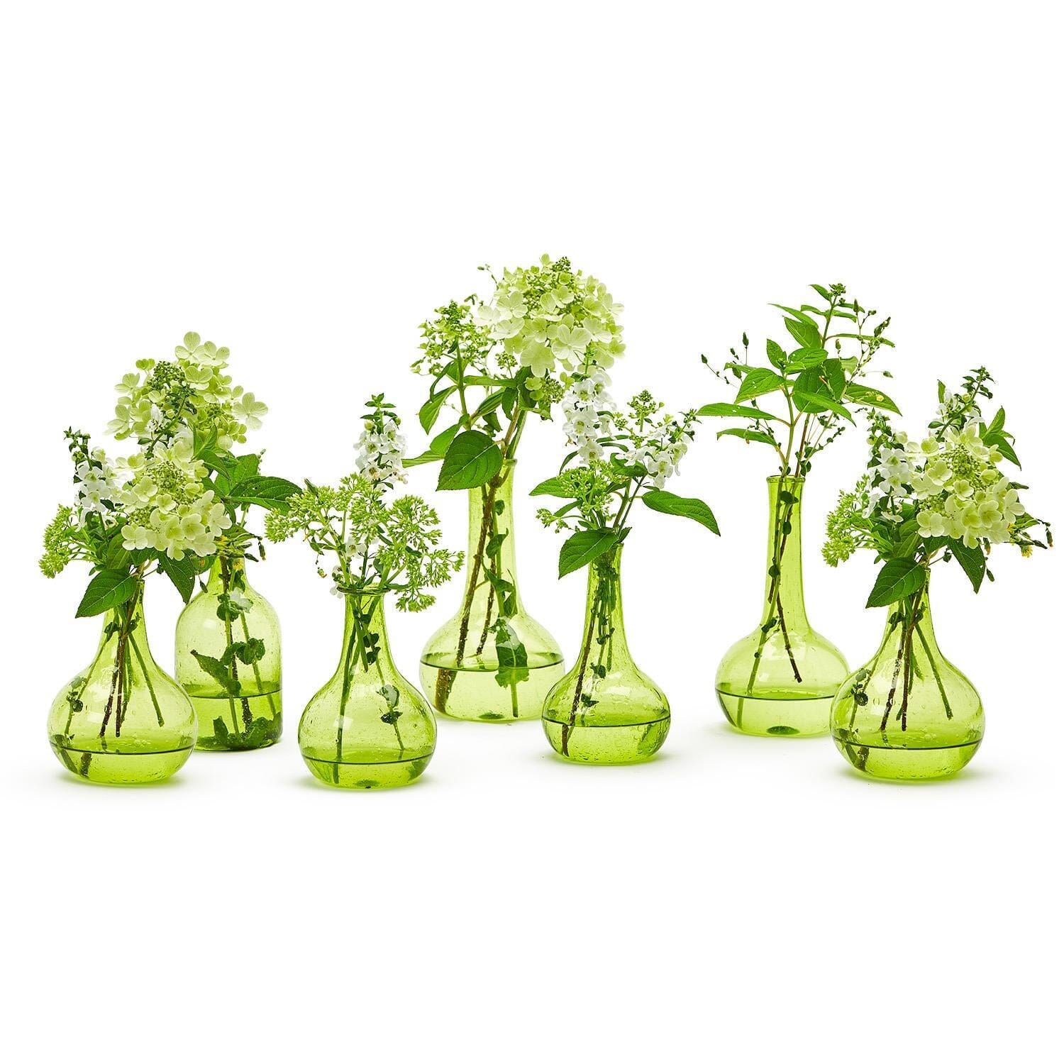 Recycled Glass Decorative Bottles, Set of 7 Vases, Planters & Jars 