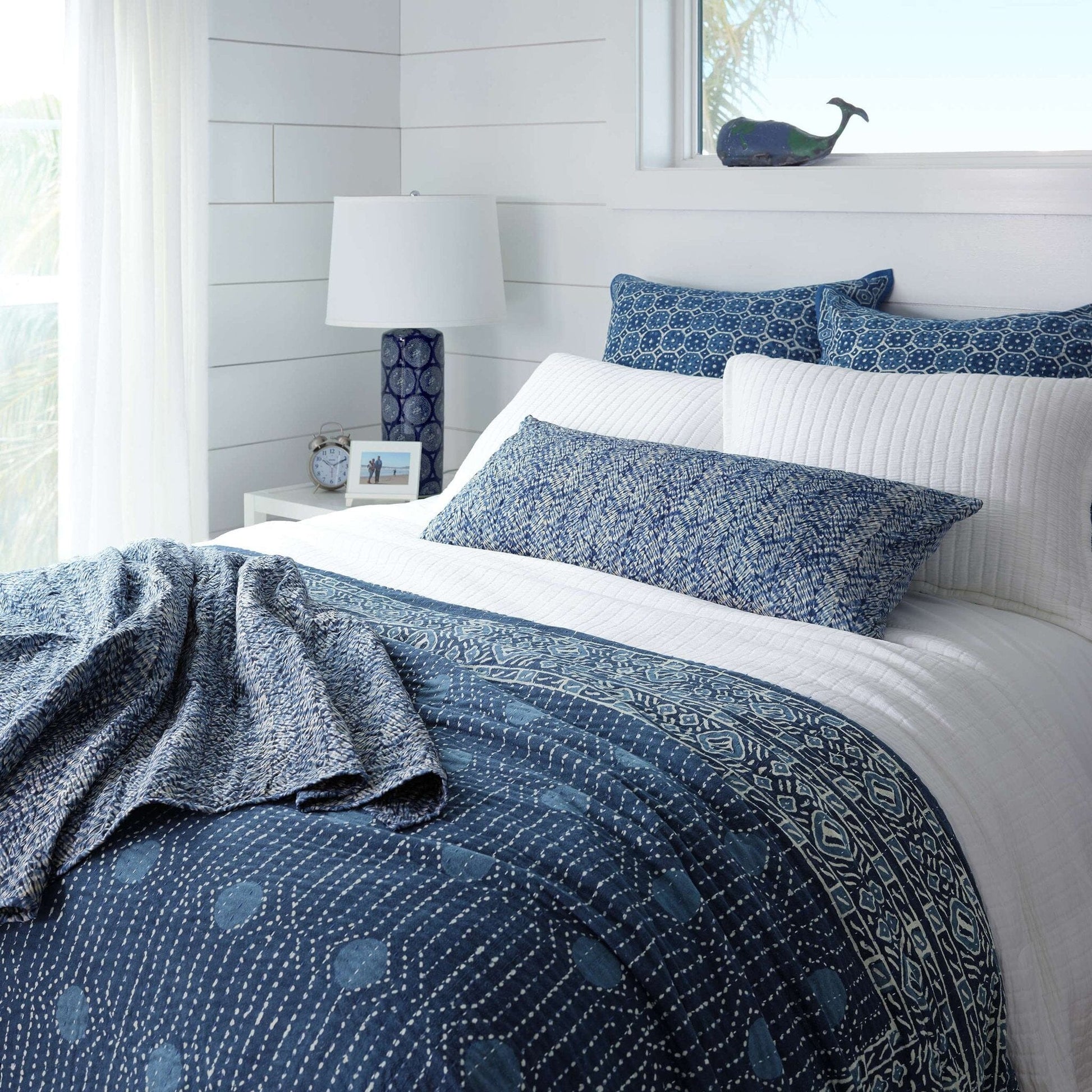 Resist Dot Indigo Coverlet Coverlet 