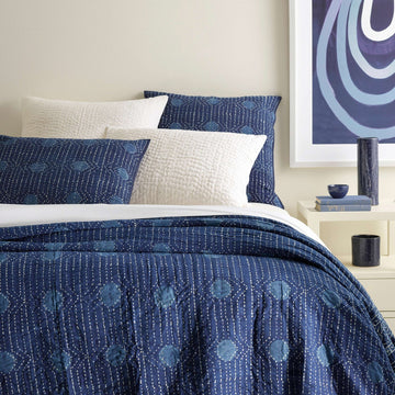 Resist Dot Indigo Coverlet Coverlet 