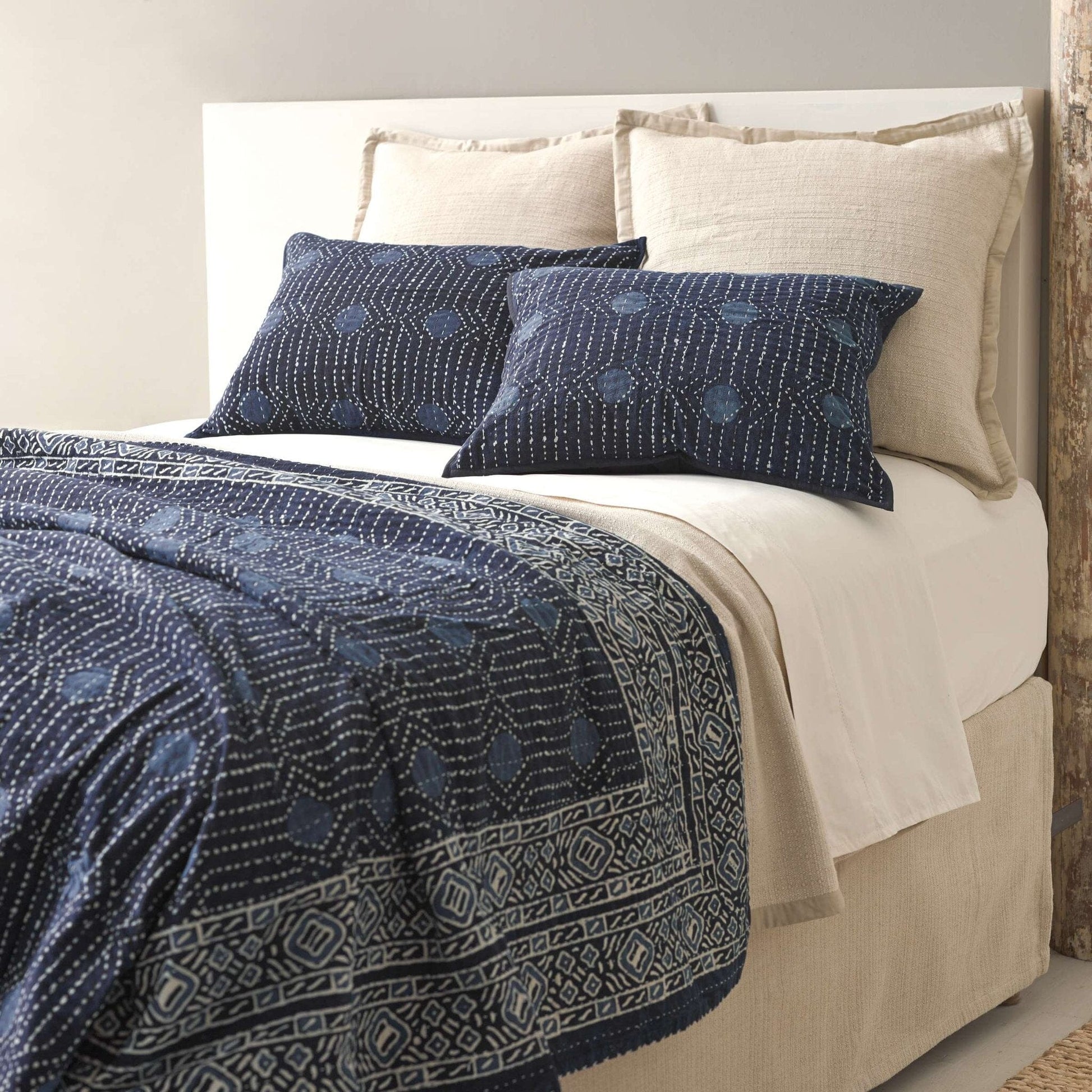 Resist Dot Indigo Coverlet Coverlet 