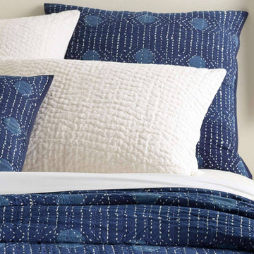 Resist Dot Indigo Sham Coverlet Sham 