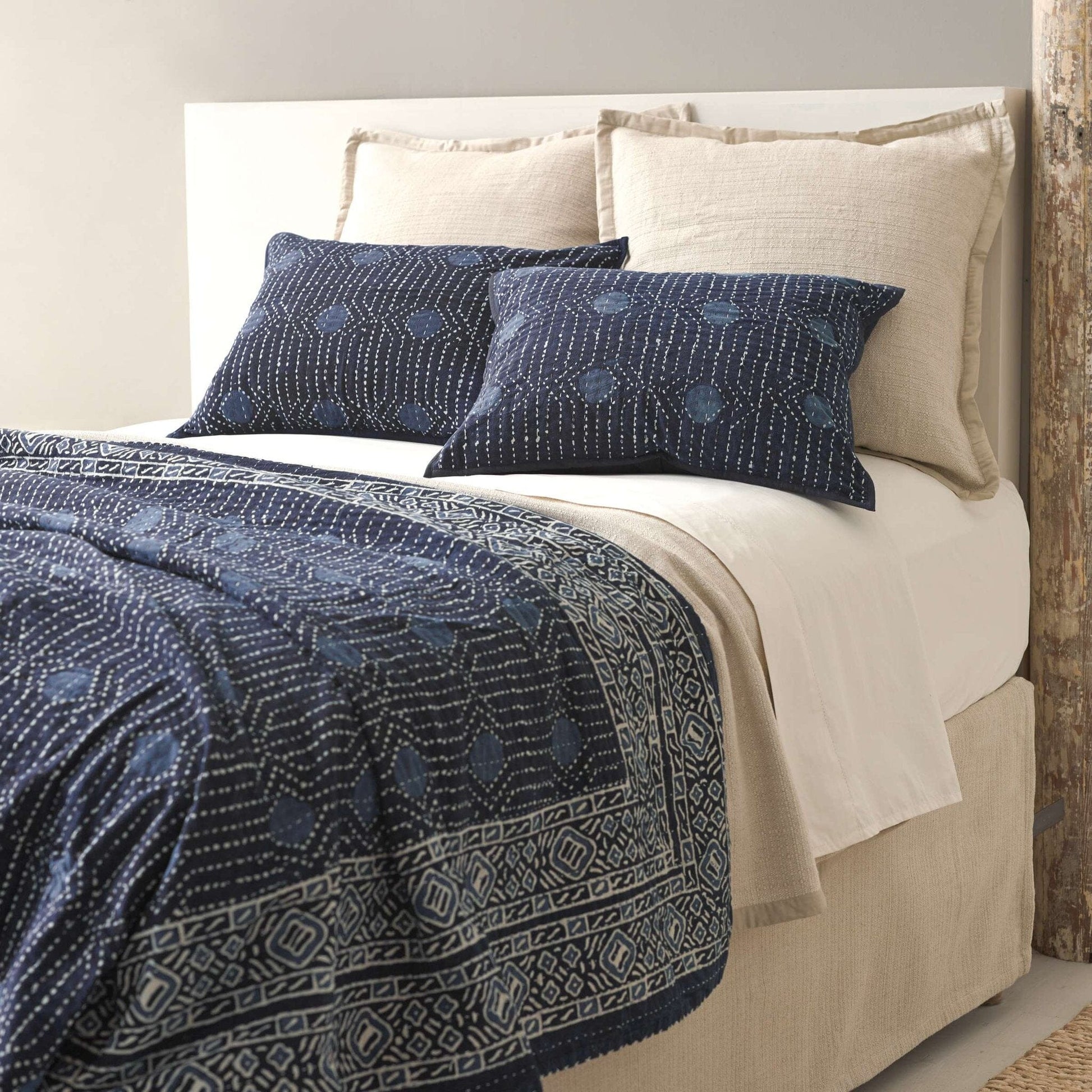 Resist Dot Indigo Sham Coverlet Sham 