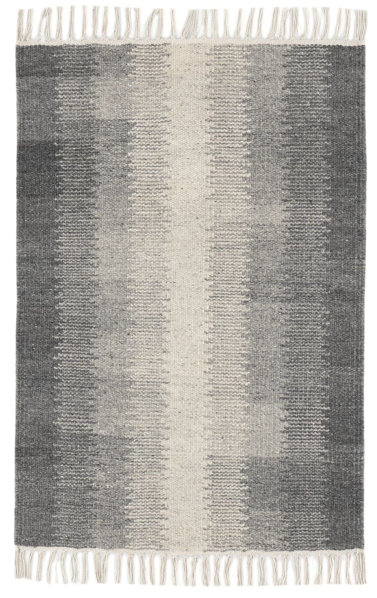 Ronan Ikat Grey Handwoven Wool Rug Rugs 