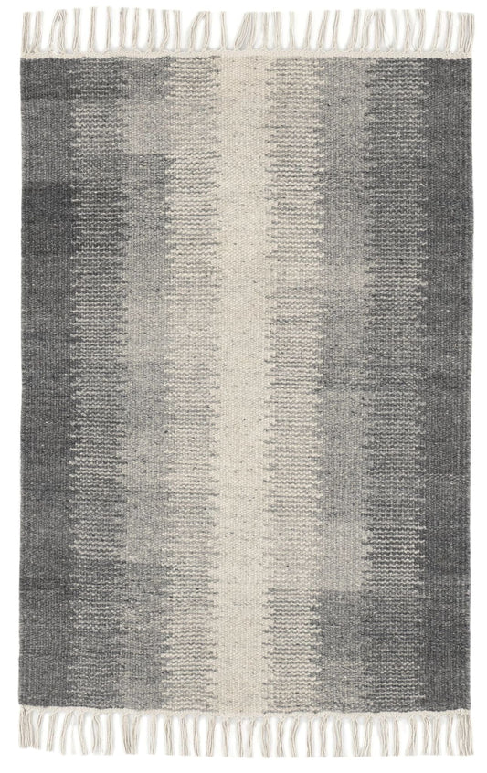 Ronan Ikat Grey Handwoven Wool Rug Rugs 