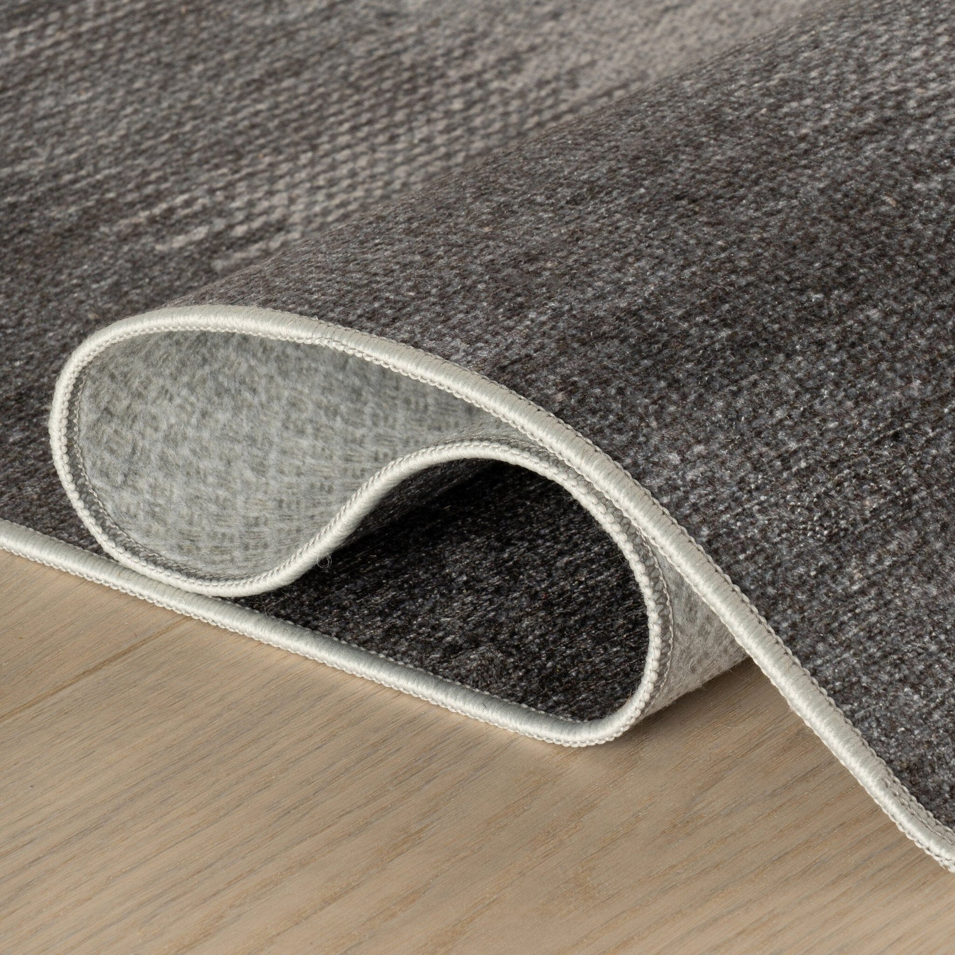 Ronan Ikat Machine Washable Rug - Grey Rugs 