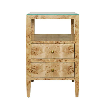 Roscoe Burl Wood Side Table Accent Tables 