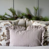 Ruffle Lumbar Pillow Brown and White Stripes Pillows 