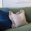 Ruffle Lumbar Pillow Brown and White Stripes Pillows 