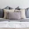 Ruffle Lumbar Pillow Embroidery Brown Stripes Pillows 