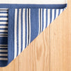 Rugby Stripe Denim Handwoven Indoor/Outdoor Rug Rugs 