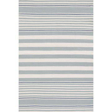 Rugby Stripe Light Blue Handwoven Indoor/Outdoor Rug Rugs 