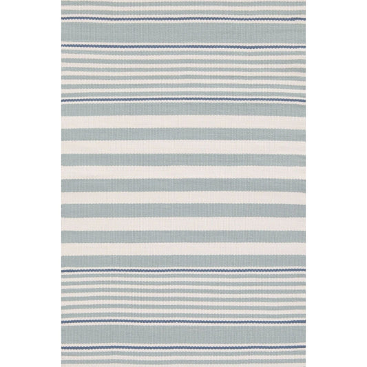 Rugby Stripe Light Blue Handwoven Indoor/Outdoor Rug Rugs 